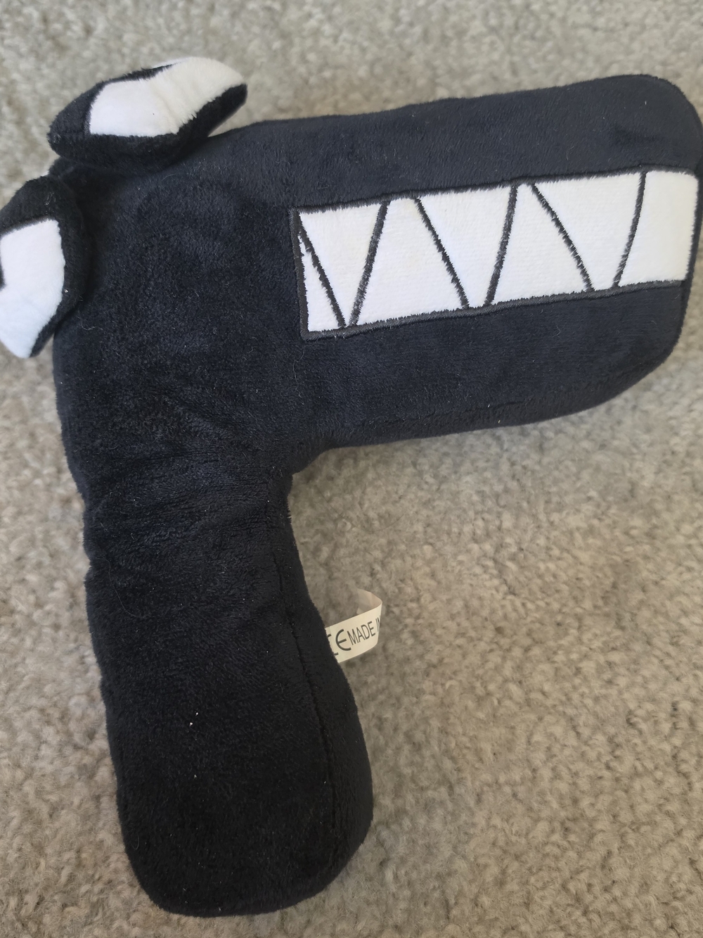 Plush Black Toy Pistol Rattle for Kids